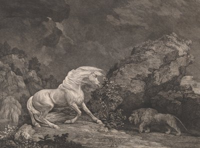 A Horse Affrighted by a Lion by George Stubbs
